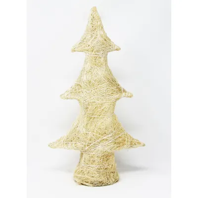 Immagine prodotto di Albero di Natale in paglia color crema per interni ed esterni Altezza 37 cm