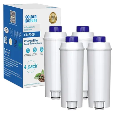 Immagine prodotto di Filtri per l'acqua, compatibili con le macchine da caffè automatiche DeLonghi DLSC002, SER3017, confezione da 4 pezzi