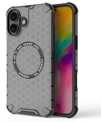 Obrázok produktu pre Techsuit – HoneyComb Shield MagSafe – ochranný obal na iPhone 16 – čierny
