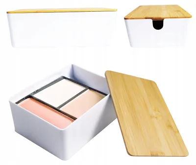 Produktbild von Sepio Organizer Mona mit Bambusdeckel 26 x 17,5 cm, Weiß