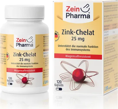 Produktbild von Zink Glycinat 25 mg magensaftresistente Kapseln 120 St