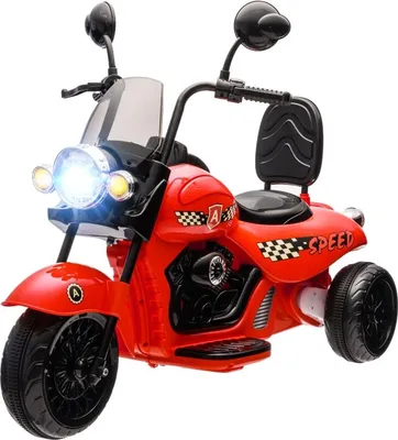 Produktbild von Fortuna Lai Elektro-Kinder-Motorrad, 3 Räder, 6V Batterie-Betrieb, Scheinwerfer, Musik, für Kinder im Alter von 3-6 Jahren, Rot