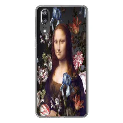 Produktbild von MuchoWow® Handyhülle Schutzhülle Hülle für Huawei P20 Mona Lisa - Da Vinci - Blumen Silikon Softcase Handy Hülle - Hardcover