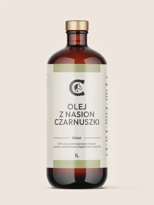 Zdjęcie produktu dla Olej z czarnuszki CAVELLA tłoczony na zimno, o wysokiej zawartości tymochinonu 1L
