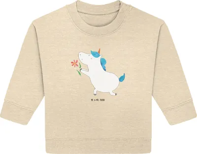 Produktbild von Mr. & Mrs. Panda Organic Baby Pullover Einhorn Blume 6. - 12. Monat - Natural Raw - Geschenk, Unicorn, Einhörner, Bullover, Liebe, Ehe, Freund