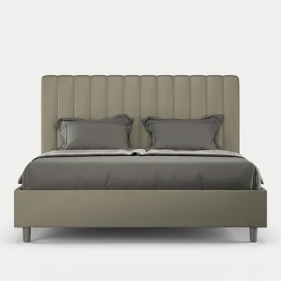 Produktbild von Modernes Bett mit Bettkasten 160x190 Kunstleder Agueda M - Braun