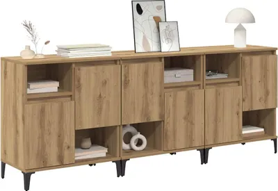 Obrázek produktu pro vidaXL Příborníky 3 ks Artisan dub 60 x 35 x 70 cm Materiál na bázi dřeva