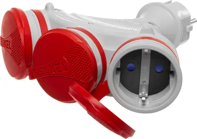Produktbild von Tragbarer Verteiler Grau-Rot R-X3/44S IP44 3×2P+E 16A 250V Schuko