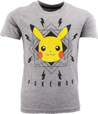 Produktbild von Pokémon Pikachu Kinder kurzarm T-Shirt – Grau / 110/116