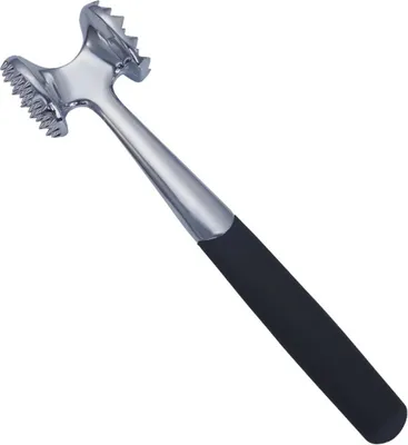 Produktbild von Doppelseitiger Fleischhammer aus Edelstahl | Fleischklopfer mit zwei Bearbeitungsflächen | 22 cm Lang - Schnitzelklopfer [spülmaschinenfest] mit 2 Seiten | Steakhammer | Küchenhelfer