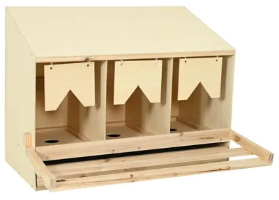 Zdjęcie produktu dla vidaXL Gniazdo lęgowe dla kur 3 komory 93x40x65 cm lite drewno sosnowe