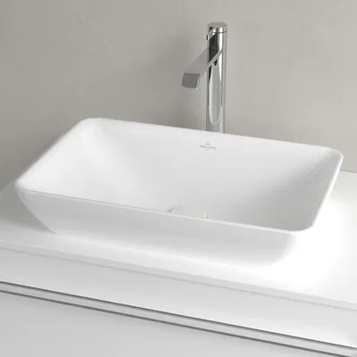 Produktbild von Villeroy & Boch Venticello Halbeinbau-Aufsatzwaschtisch 55 x 36 cm, ohne Hahnloch, mit Überlauf