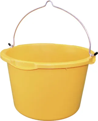 Produktbild von Baueimer 45 l Kunststoff rund gelb 4 Griffe Hakenbügel kranbar