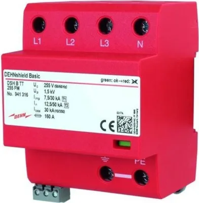 Obrázek produktu pro Dehn 941316 DSH B TT 255 FM Kombinovaný svodič DEHNshield optimalizovaný pro použití (941316)