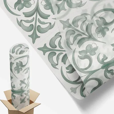 Produktbild von Sichtschutzfolie – 100x50 cm – Buntglas / Stained-Glass Design – blickdicht & dekorativ – selbstklebende Glasdekorfolie – UV-Schutz, einfache Montage – Pflanzenornamente