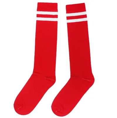 Produktbild von Damen Kniestrümpfe aus Baumwolle Zwei Ringel Rot-Creme Größe 35-38