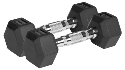 Produktbild von Rebel RBA-2325-03 Pogumované litinové činky HEX 2 x 3 kg