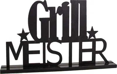 Produktbild von Schriftzug Grillmeister Holz schwarz