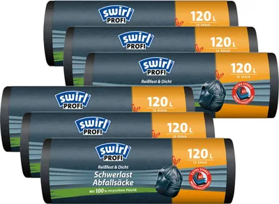 Produktbild von Swirl Schwerlast Säcke 120L 12 stk./ Rolle (6er Pack)