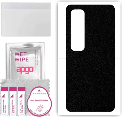 Produktbild von apgo Rückseite Schutzfolie, Skin, kompatibel mit Xiaomi Mi 10 Ultra, Hinten Displayschutzfolie aus Vinylfolie, kratzfest, einfache Montage - Mattschwarz