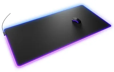 Obrázok produktu pre Glorious Gaming Mouse Pad 2 GLED, 3XL, Čierna, Jednofarebné, Textília, Guma, Napájaný z USB, Protisklzové nožičky, Herná podložka pod myš