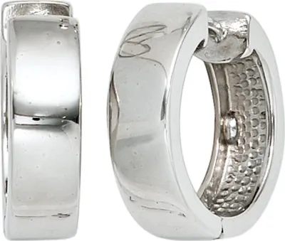 Produktbild von Ohrringe Creolen Creole 17,7mm 925 Silber rhodiniert flach Ohrschmuck