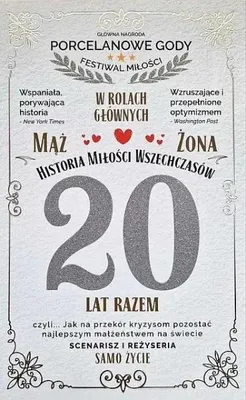 Produktbild von Geschenkkarte zum 20. Hochzeitstag (Porzellan) – YEKU