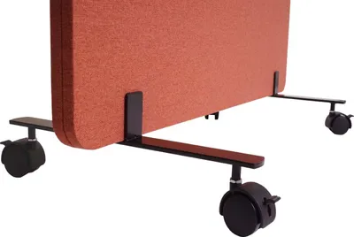 Zdjęcie produktu dla Akustyczna ścianka działowa HWC-G77, biurowa ścianka działowa dzieląca pokój, dwuścienna rolowana tkanina / tekstylia ~ 127x80cm brązowy