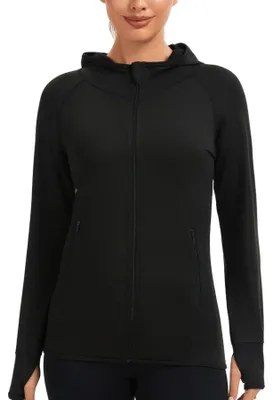 Imagen del producto de Omgoods - Chaqueta de manga larga para correr para mujer, con bolsillos - Sudadera deportiva
