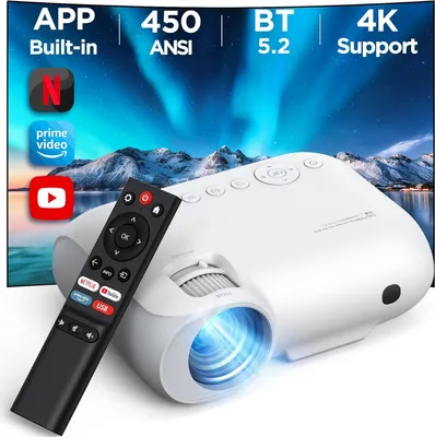 Produktbild von Beamer 4K【Offizielles Netflix/Dolby Audio】 20000 Lumen Full HD 1080P Native Beamer, Y9 WiFi Bluetooth 5.2 Projektor, Video Beamer für Heimkino/Handy