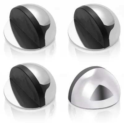 Image de Solidchoice - Butoirs de porte en acier inoxydable avec caoutchouc (lot de 4)