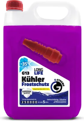 Produktbild von Gamix Hochwertige Autochemikalien | Kühlerfrostschutz G13 | Kühlflüssigkeit 5 Jahre bis -35°C | Gebrauchsfertig Kühlmittel Auto | 5L