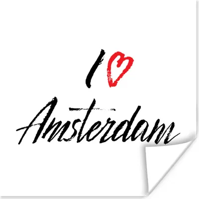 Produktbild von MuchoWow® Poster Amsterdam - Zitate - Ich liebe Amsterdam 100x100 cm - Babyzimmer