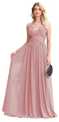 Produktbild von Misshow s Abendkleid für Zeremonie, lang, Pailletten, Perlen, mit Appli