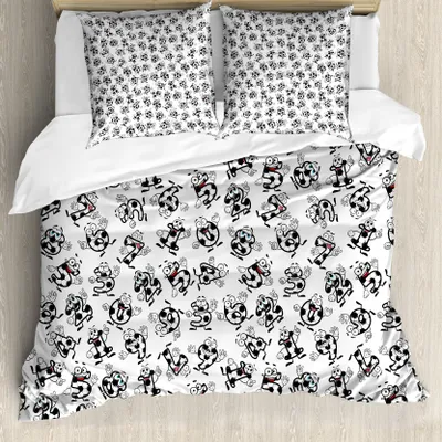 Produktbild von ABAKUHAUS Fußball Bettbezug, Fußball Zahlen Cartoon, Milbensicher Allergiker geeignet mit Kissenbezügen, 155 cm x 220 cm - 80 x 80 cm, Mehrfarbig