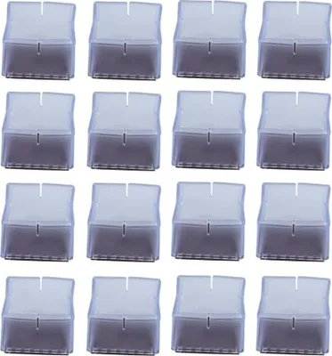 Produktbild von 16 Stück Silikon Stuhlbeine Fußschutz - Möbel Füße Kappen Abdeckungen - Rechteck - 42-48mm Beine