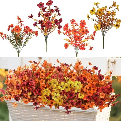 Image de 8 fleurs artificielles pour la décoration d'automne