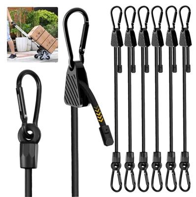 Obrázek produktu pro Elastické popruhy s karabinou, délka 100 cm - sada 6 kusů