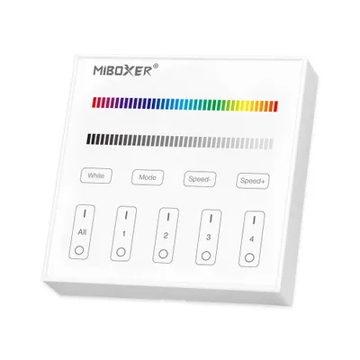 Produktbild von MiBoxer B3 LED Wandfernbedienung Weiß – für RGB und RGBW LED Streifen, 2,4 GHz Funk, 4 Zonen