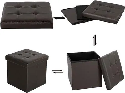 Image de Chaise pliante rembourrée, 2 pièces, 32 x 32 x 32 cm, peu encombrante