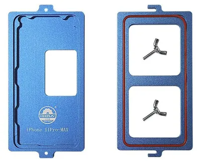Immagine prodotto di HDZUY Stampo per compressione a vite in alluminio per riciclaggio dello schermo di iPhone 11 Pro Max, allineamento di precisione per la ristrutturazione del display LCD, strumento di riparazione mobile professionale di qualità