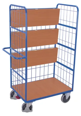 Produktbild von VARIOfit Etagenwagen hoch mit klappbaren Etagenböden 975 x 700 mm Drahtgitterwände