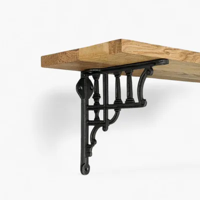Regalwinkel Wandwinkel Stahlguss 200×195 mm Korinthische Säulen