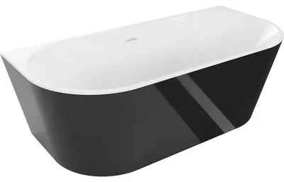 Obrázek produktu pro Mexen Oval volně stojící přisazená vana 150 x 75 cm, bílá/černá, bílý přepad - 52671507575-20