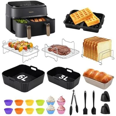 Zdjęcie produktu dla Akcesoria frytkownica air fryer silikonowe formy zestawem 23 sztuki
