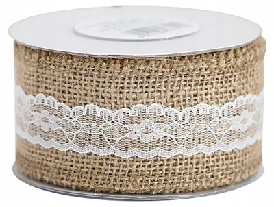 Produktbild von Pogotowie Florystyczne Juteband mit Spitze 5cm x 5m Rustikal
