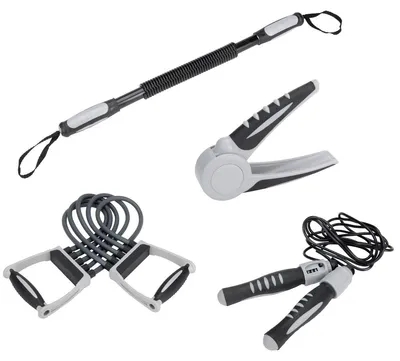 Produktbild von Fitness Set 4tlg. Aerobic Expander Handtrainer Springseil Armtrainer Gymnastik