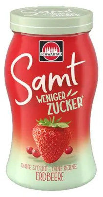 Produktbild von Schwartau Samt Weniger Zucker Erdbeere passierter Fruchtaufstrich 255g