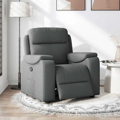 Image de vidaXL Fauteuil relax, tissu, gris foncé
