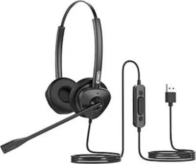 Produktbild von Fanvil HT302-U, Kabelgebunden, Büro/Callcenter, 20 - 20000 Hz, 95 g, Kopfhörer, Schwarz